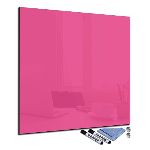 Glas-Magnettafel 30x30 Quadratisch Wand mit Zubehör Whiteboard Küche Office Büro
