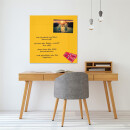 Glas-Magnettafel 80x80 Quadratisch Wand mit Zubehör Whiteboard Küche Gelb Büro
