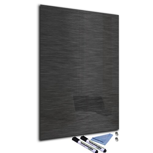 Glas-Magnettafel 40x60 Pinnwand mit Zubehör Whiteboard Küche Edelstahl Büro