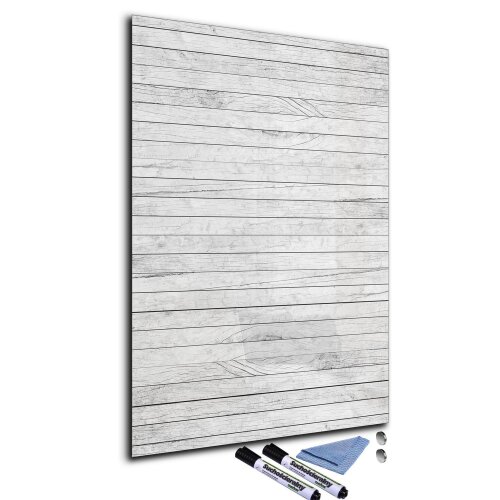 Glas-Magnettafel 70x100 Pinnwand Wand mit Zubehör Whiteboard Büro Holz-Optik 