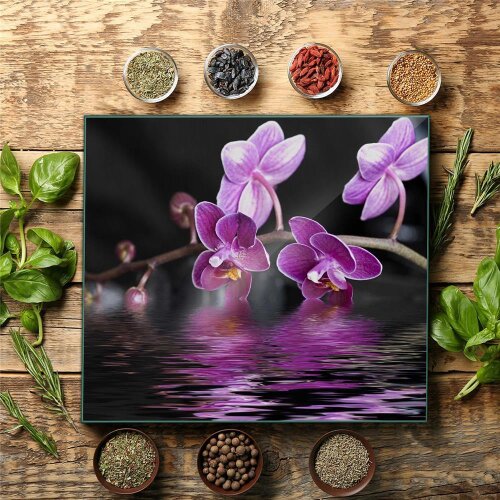 Herdabdeckplatten Ceranfeldabdeckung Spritzschutz Glas Schutz Orchidee Universal