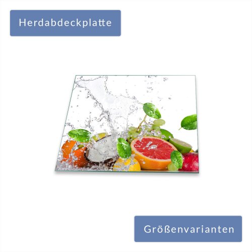Herdabdeckplatten 60x52 / 2x30x52 Ceranfeldabdeckung Spritzschutz Glas Schutz Fr&uuml;chte Universal