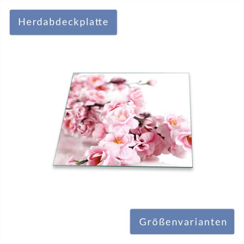 Glas-Herdabdeckplatte Ceranfeldabdeckung Spritzschutz 60x52 Rosa Blume