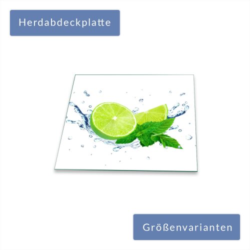 Herdabdeckplatte Abdeckung Ceranfeld Abdeckplatte Lemon Grün Schneidebrett Glas