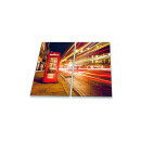 Herdabdeckplatten Ceran Glas London Rot Telefonzelle 2x30x52 Universal 2-Teilig