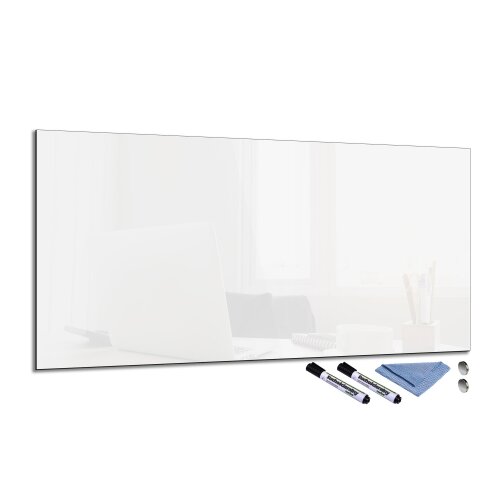 Glas-Magnettafel 50x100 Pinnwand Wand Zubehör Whiteboard Küche Büro Office Weiß