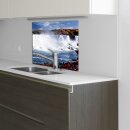 Küchenrückwand 60x60 Glas Spritzschutz Herd Spüle Fliesenschutz Wasserfall