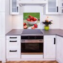Küchenrückwand 60x60 Glas Spritzschutz Herd Spüle Fliesenschutz Küche Obst Rot
