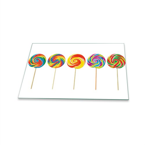 Herdabdeckplatten Ceranfeld Spritzschutz Glasplatte 80x52 Süßigkeiten Bunt