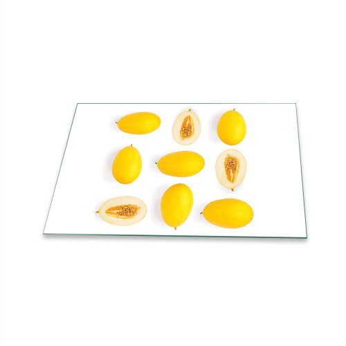 Herdabdeckplatten Ceranfeldabdeckung Spritzschutz Glasplatte 80x52 Obst Gelb