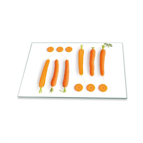 Herdabdeckplatten Ceranfeld Spritzschutz Glasplatte 80x52 Deko Gemüse Orange
