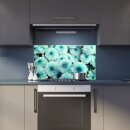 Herdabdeckplatten Ceranfeld Spritzschutz Glasplatte Universal 90x52 Blumen Blau