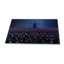Herdabdeckplatten Ceranfeld Spritzschutz Glas Universal 90x52 Blumen Violett
