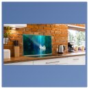 Herdabdeckplatten Ceranfeld Spritzschutz Glasplatte Universal 90x52 Natur Blau