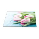 Herdabdeckplatten Ceranfeld Spritzschutz Glasplatte Universal 90x52 Blumen Pink