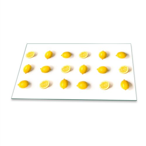 Herdabdeckplatten Ceranfeld Spritzschutz Glasplatte Universal 90x52 Zitrone Gelb
