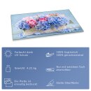 Herdabdeckplatten Ceranfeld Spritzschutz Glasplatte Universal 90x52 Blumen Blau