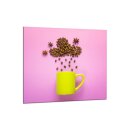 Küchenrückwand 65x60 Glas 65x60 Spritzschutz Herd Spüle Fliesenschutz Deko Kaffee Pink
