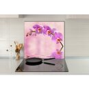 Küchenrückwand 65x60 Glas 65x60 Spritzschutz Herd Spüle Fliesenschutz Orchidee Violett
