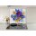 Küchenrückwand 65x60 Glas 65x60 Spritzschutz Herd Spüle Fliesenschutz Deko Blumen Blau
