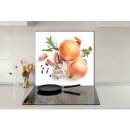 Küchenrückwand 65x60 Glas 65x60 Spritzschutz Herd Spüle Fliesenschutz Gemüse Orange