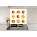 Küchenrückwand 65x60 Glas 65x60 Spritzschutz Herd Spüle Fliesenschutz Deko Obst Orange