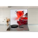 Küchenrückwand 65x60 Glas 65x60 Spritzschutz Herd Spüle Fliesenschutz Küche Tee Rot