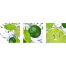 Wandbilder Obst Grün 90x30 Glas 3 Teilig Acryl Bild...