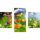 Wandbilder Blumen Bunt 90x60 Glas 3 Teilig Acryl Bild...