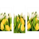 Wandbilder Blumen Gelb 90x70 Glas 3 Teilig Acryl Bild...
