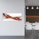 Glasbild 125x50 XL Abstrakt Orange Panorama Wandbild Glasbilder Modern Deko Glas