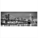 Glasbild 125x50 XL New York Schwarz Weiß Panorama Wandbild Glasbilder Deko Glas