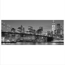 Glasbild 125x50 XL New York Schwarz Wei&szlig; Panorama...