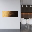 Glasbild 125x50 XL Abstrakt Gold Panorama Wandbild...