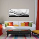 Glasbild 125x50 XL Abstrakt Grau Panorama Wandbild...