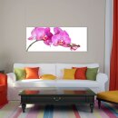 Glasbild 125x50 XL Orchidee Pink Panorama Wandbild...