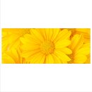 Glasbild 125x50 XL Blumen Gelb Panorama Wandbild...