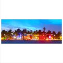 Glasbild 125x50 XL Miami Nacht Panorama Wandbild...