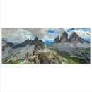 Glasbild 125x50 XL Berge Grau Panorama Wandbild...