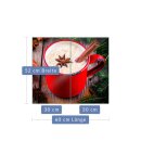 Herdabdeckplatte Ceran 2-teilig 2x30x52 Weihnachten Rot...