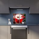 Herdabdeckplatte Ceran 2-teilig 2x30x52 Weihnachten Rot Abdeckung Glas Deko