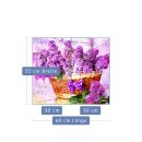 Herdabdeckplatte Ceran 2-teilig 2x30x52 Blumen Violett...