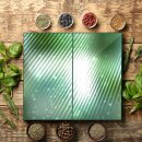 Herdabdeckplatte Ceran 2-teilig 2x30x52 Abstrakt Grün Abdeckung Glas Deko Schutz
