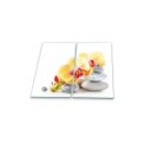 Herdabdeckplatte Ceran 2-teilig 2x30x52 Orchidee Gelb...