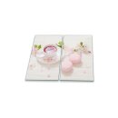 Herdabdeckplatte 2x30x52 Ceran 2-teilig Blumen Pink...