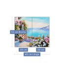 Herdabdeckplatte Ceran 2-teilig 2x30x52 Blumen Bunt...