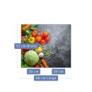 Herdabdeckplatte Ceran 2-teilig 2x30x52 Gemüse Bunt Abdeckung Glas Spritzschutz