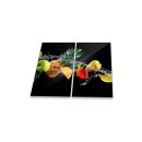 Herdabdeckplatte 2x30x52 Ceran 2-teilig Obst Bunt...