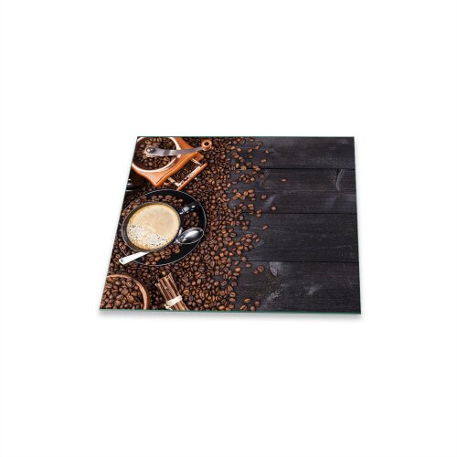 Herdabdeckplatte Ceran 1 teilig 60x52 Kaffe Braun Abdeckung Glas Spritzschutz