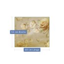 Herdabdeckplatte Ceran 1 teilig 60x52 Blumen Weiß Abdeckung Glas Spritzschutz